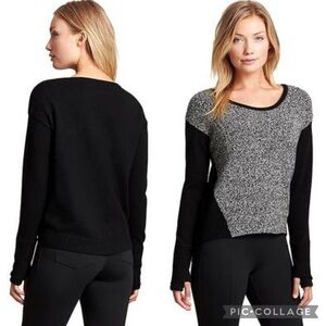 Athleta | Brindle Crew Sweater wool blend black and gray